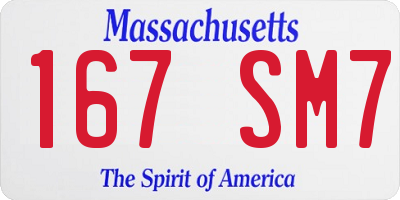 MA license plate 167SM7