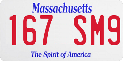 MA license plate 167SM9
