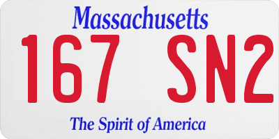 MA license plate 167SN2