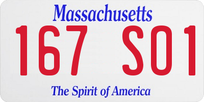 MA license plate 167SO1