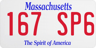 MA license plate 167SP6