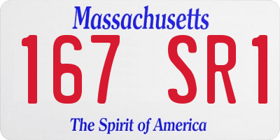 MA license plate 167SR1