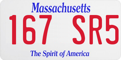 MA license plate 167SR5