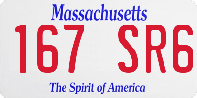 MA license plate 167SR6
