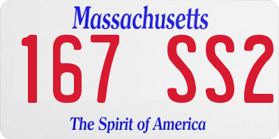 MA license plate 167SS2