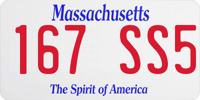 MA license plate 167SS5