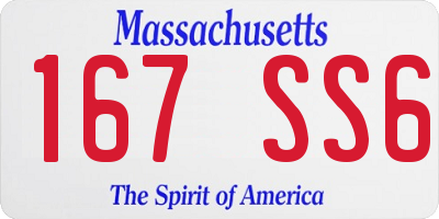 MA license plate 167SS6