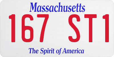MA license plate 167ST1