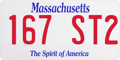 MA license plate 167ST2