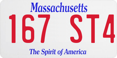 MA license plate 167ST4