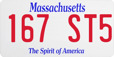 MA license plate 167ST5
