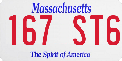 MA license plate 167ST6