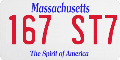 MA license plate 167ST7