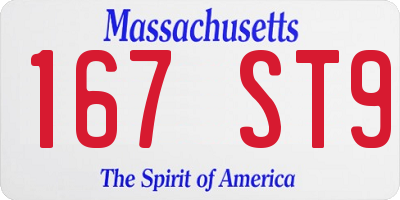 MA license plate 167ST9