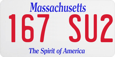 MA license plate 167SU2