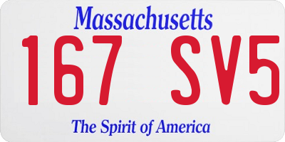 MA license plate 167SV5
