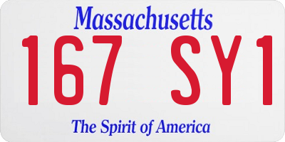 MA license plate 167SY1