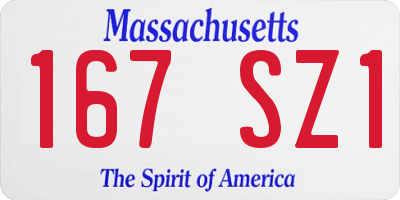 MA license plate 167SZ1