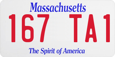MA license plate 167TA1