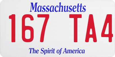 MA license plate 167TA4