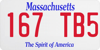 MA license plate 167TB5