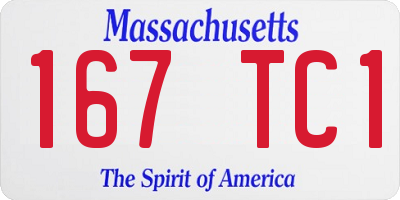 MA license plate 167TC1