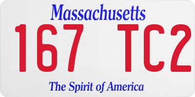 MA license plate 167TC2