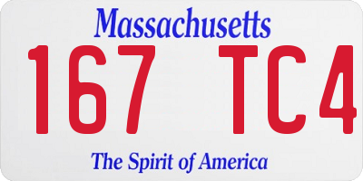 MA license plate 167TC4
