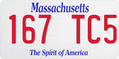 MA license plate 167TC5
