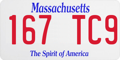 MA license plate 167TC9