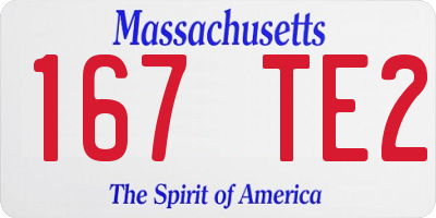 MA license plate 167TE2