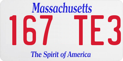 MA license plate 167TE3