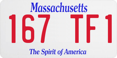 MA license plate 167TF1