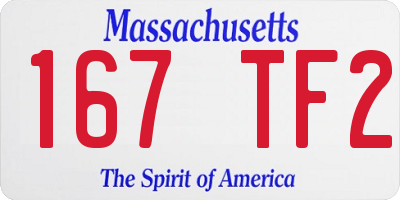 MA license plate 167TF2