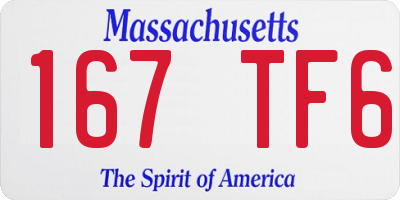 MA license plate 167TF6