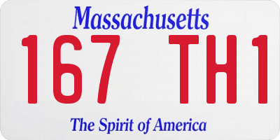 MA license plate 167TH1