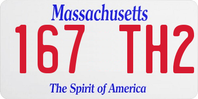 MA license plate 167TH2