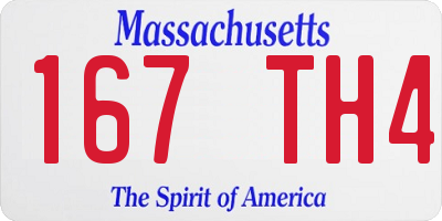 MA license plate 167TH4