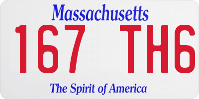 MA license plate 167TH6