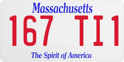 MA license plate 167TI1