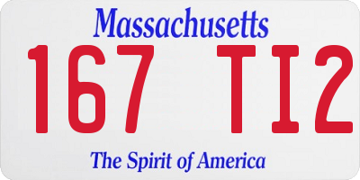 MA license plate 167TI2