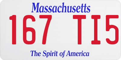 MA license plate 167TI5