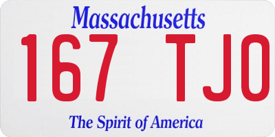MA license plate 167TJ0