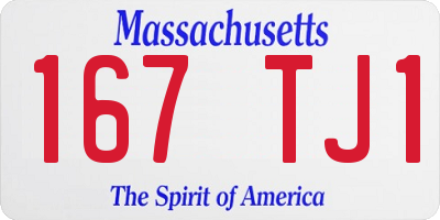 MA license plate 167TJ1