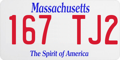 MA license plate 167TJ2
