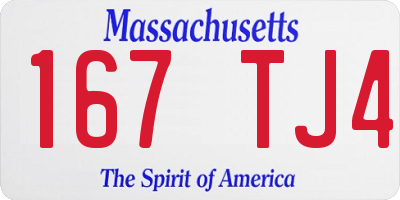 MA license plate 167TJ4