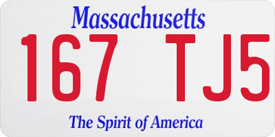 MA license plate 167TJ5
