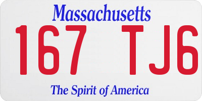 MA license plate 167TJ6