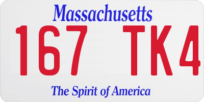 MA license plate 167TK4