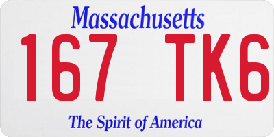 MA license plate 167TK6